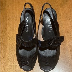 Anyi Lu Jane Tulip Peep Toe Pumps